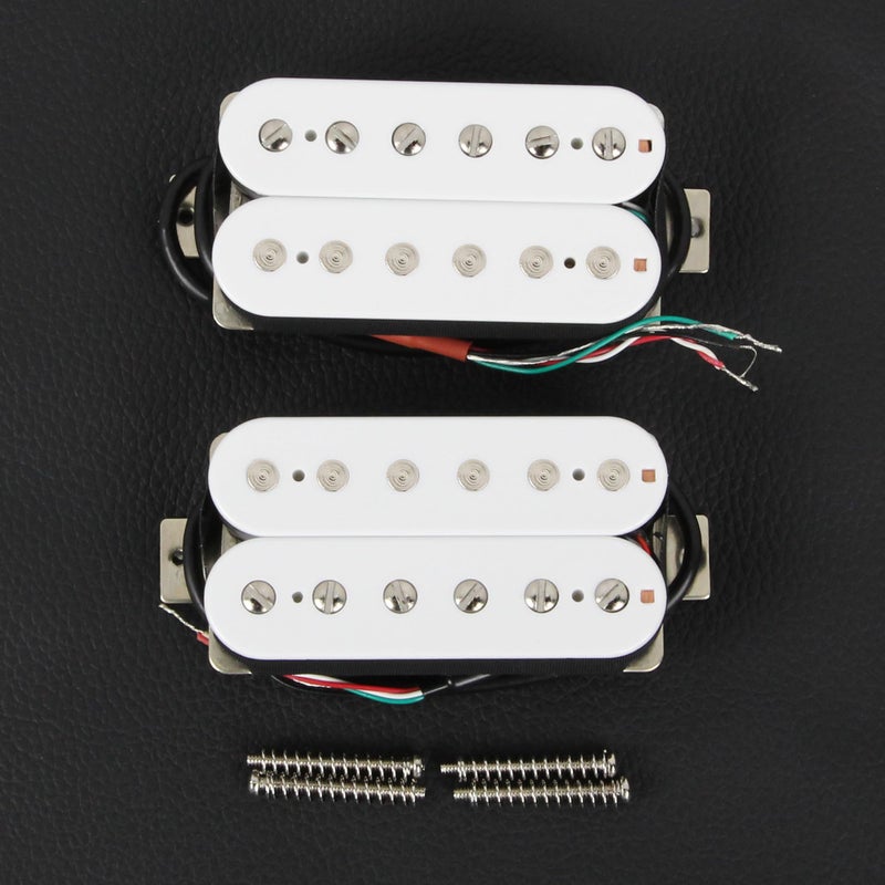 FLEOR Alnico 5 Guitar Pickup Double Coil Humbucker Pickups Neck and Bridge Set White - Image 3